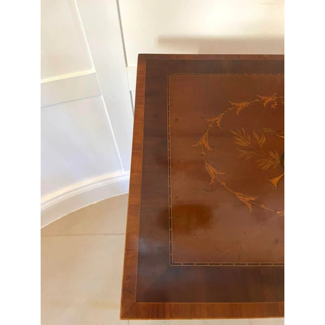 Antique Edwardian Mahogany Inlaid Lamp Table, 1900 For Sale - Image 9 of 13