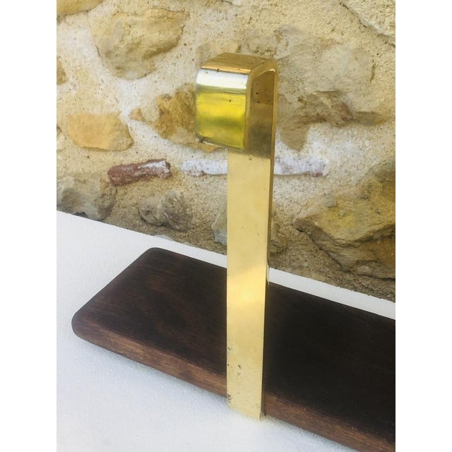 Vintage Brass and Wood Hanging Wall Shelf For Sale - Image 14 of 16