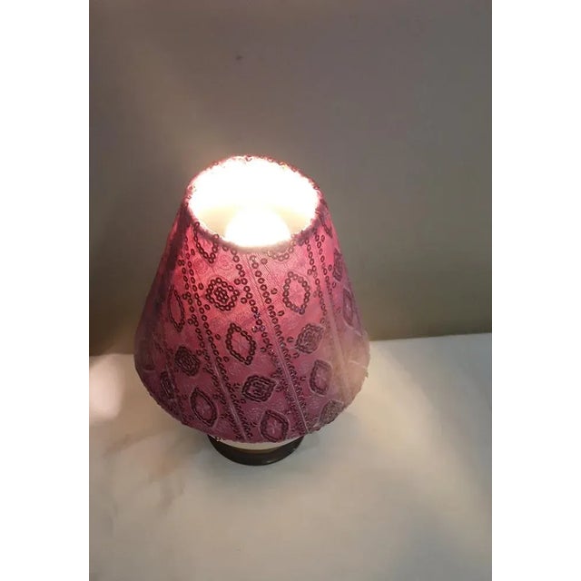 1970s Vintage Table Lamp with Opaque White Brass, 1970s For Sale - Image 5 of 9