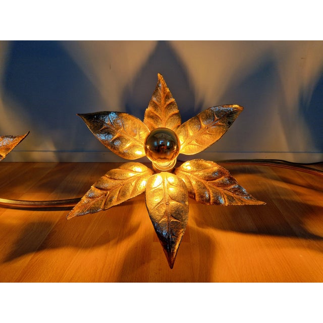 Large Floral Wall Light attributed to Willy Daro for Massive, Belgium, 1970s For Sale - Image 17 of 18