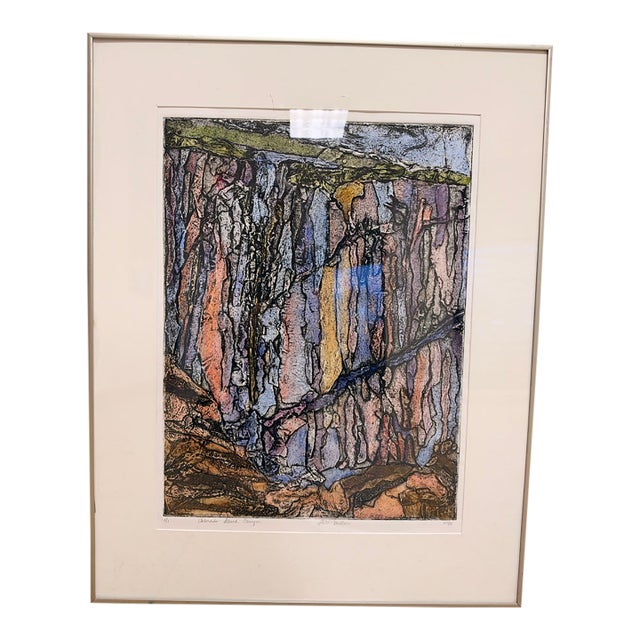 Rita Miller "Colorado Black Canyon" Framed Monoprint, Signed & Dated 1995 For Sale