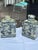 Ceramic Vintage Pair Blue&White Porcelain Jars : Vase Decanter Beautiful (One Lid) For Sale - Image 7 of 7