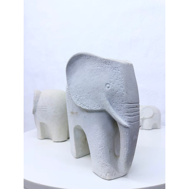 Mid-Century Modern Cast Stone Elephants from Marbell, Belgium, 1960s, Set of 5 For Sale - Image 3 of 18