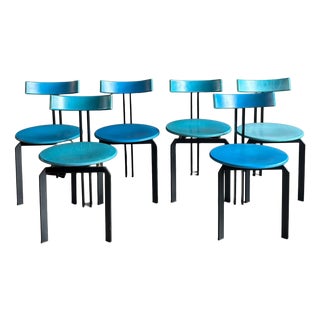 Blue Zeta Dining Chairs from Harvink, 1980s, Set of 6 For Sale