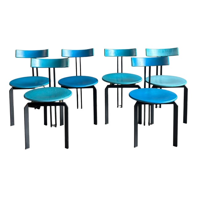 Blue Zeta Dining Chairs from Harvink, 1980s, Set of 6 For Sale