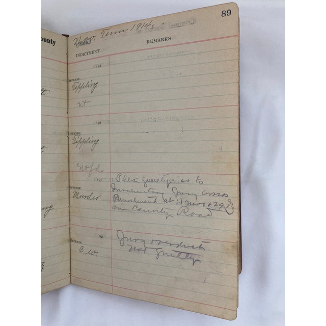1910s 1914 Antique Legal Docket Journal For Sale - Image 5 of 5