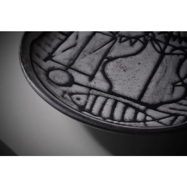 Charcoal French Ceramic Bowl by Jacques Pouchain for Atelier Dieulefit, 1950s For Sale - Image 8 of 8