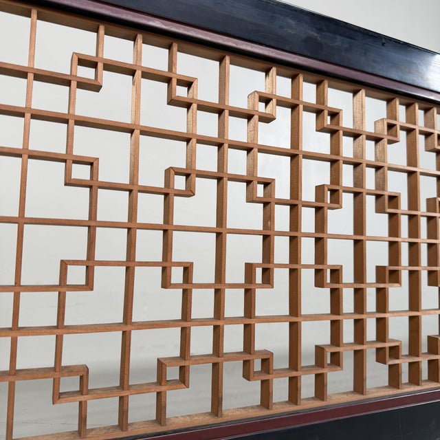 Japanese Ranma with Kumiko Lattice Serene Wall Panel, 1950s For Sale - Image 9 of 17
