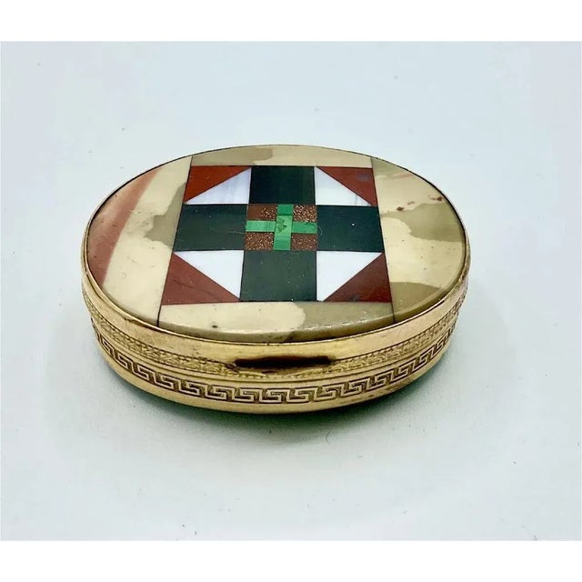 Black Small 19th Century Hard Stone or Pietra Dura Box For Sale - Image 8 of 10
