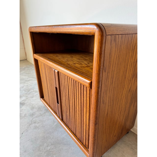 Mid-Century Modern Tambour Door Serving Cart or Tv Stand on Wheels/ Sold For Sale - Image 10 of 12