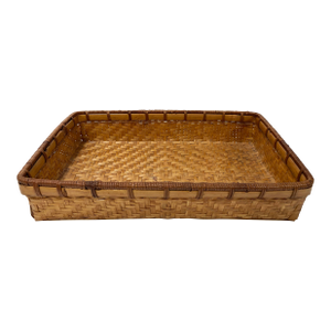 Vintage Woven Wicker Basket Tray