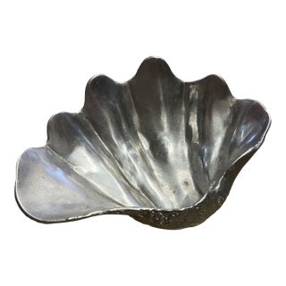 Late 20th Century Silver Pewter Clam Bowl For Sale