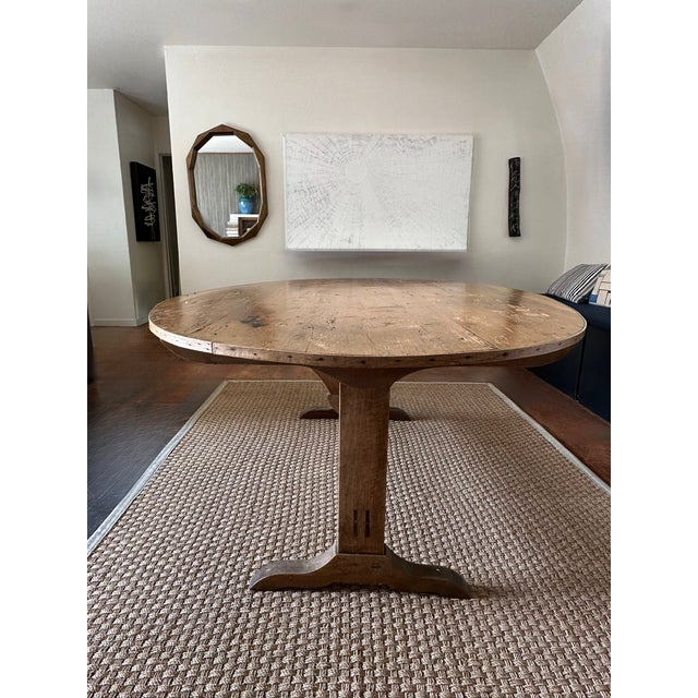 Late 19th Century 19th-Century French Provincial Oval Tilt-Top "Vendange" Wine Tasting Table For Sale - Image 5 of 15