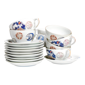 Vintage Japanese Fukagawa Cups & Saucers, Service for 10- 20 Pieces Total