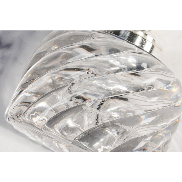 Elegant Solid Crystal Swirl Antique English Sterling Silver Paperweight Inkwell Desk Home Decor For Sale - Image 11 of 18