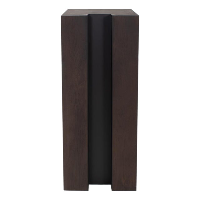 Bertoia Black Wooden Display Pedestal- Short For Sale
