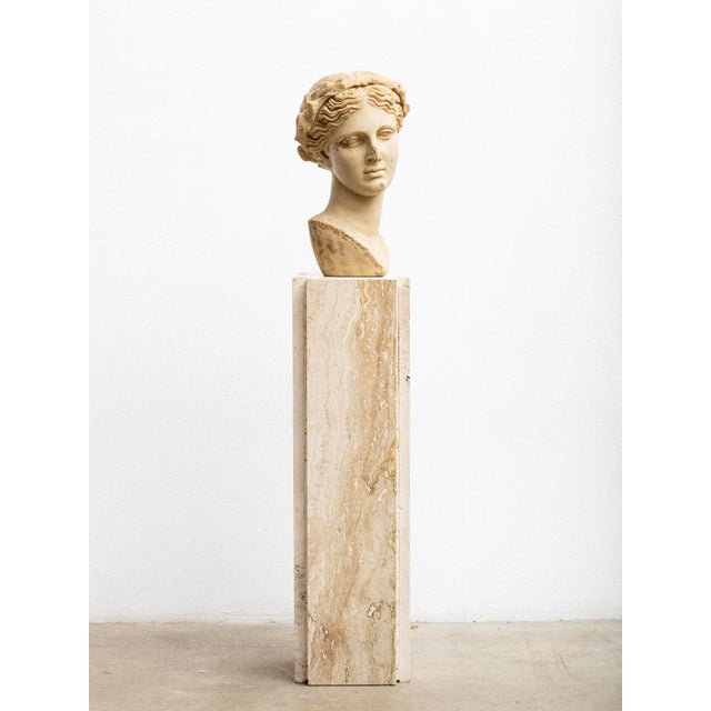 Post Modern Travertine Pedestal For Sale - Image 11 of 11