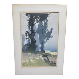 Paul Oskar Droge Signed Woodcut For Sale