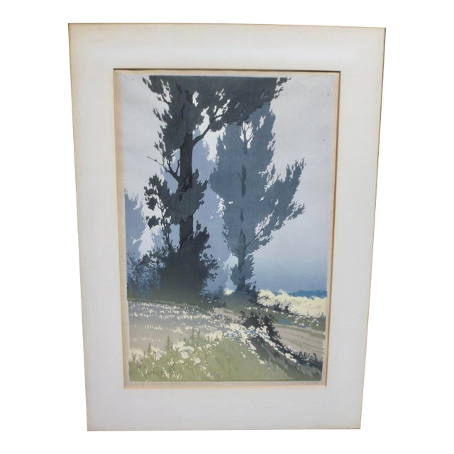Paul Oskar Droge Signed Woodcut For Sale