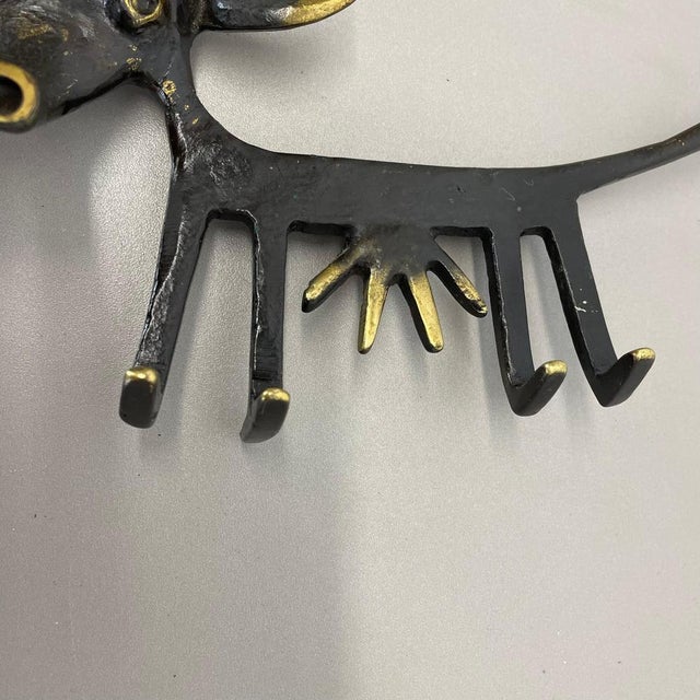 Metal Brass Cow Hook attributed to Walter Bosse for Herta Baller, Austria, 1950s For Sale - Image 7 of 18