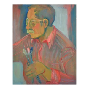 An Artist and His Tools - Vintage Figurative Portrait by Molly E. Brubaker