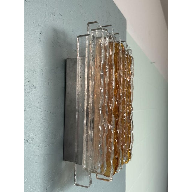 Clear Amber Glass Wall Light by Albano Poli for Poliarte, Italy, 1970s For Sale - Image 9 of 13