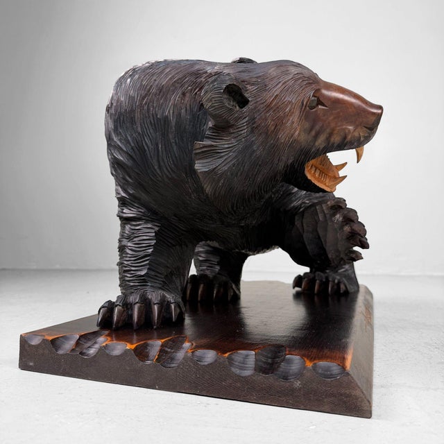 1950s Ainu Wooden Bear Sculpture, 1950s For Sale - Image 5 of 17