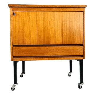 Vintage Danish Mobile Bar Cabinet in Teak, 1960s For Sale