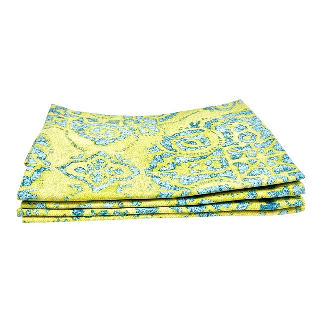 Vietri Chartreuse and Blue Dinner NapkinsSet of 4 Chairish