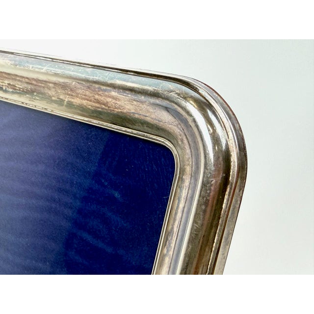 1950s Art Deco Italian Silver Plate and Mahogany Picture Frame by Gino Bicchielli, 1950s For Sale - Image 5 of 11