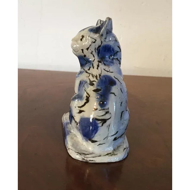 1740 Staffordshire Pottery Salt Glaze Stoneware Agate Cat For Sale - Image 9 of 11