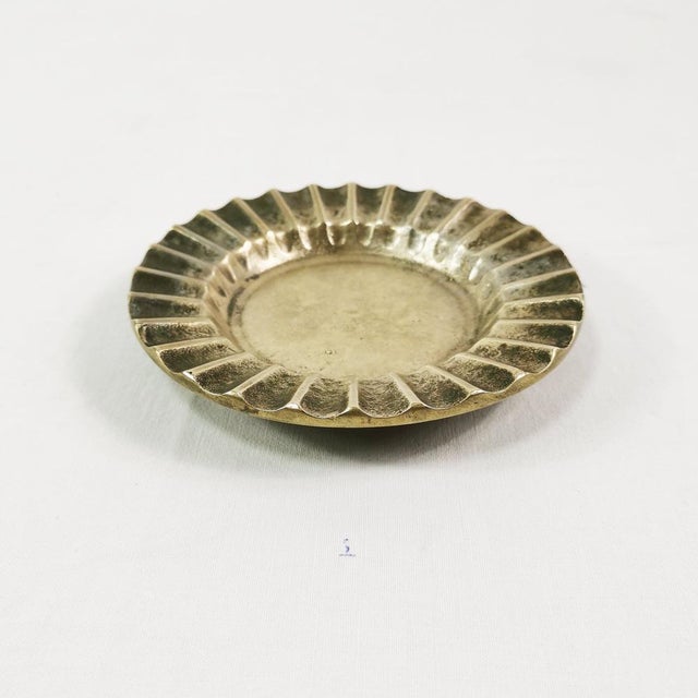 Mid-Century Modern Art Deco Brass Ashtray, Denmark, 1950s For Sale - Image 3 of 8