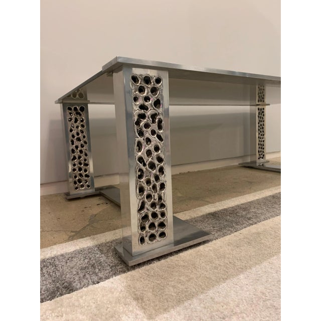 1970s 1970s Willy Luyckx Aluclair Belgian 1970s Sculptural Table For Sale - Image 5 of 13