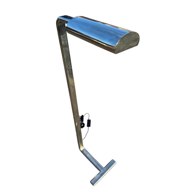 Tubular Chrome Modern T Base Floor Lamp For Sale In Phoenix - Image 6 of 11