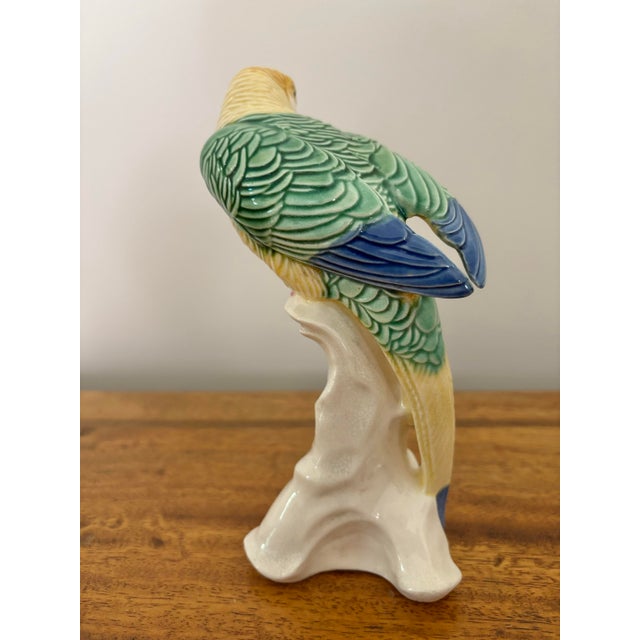 1980s 1980s Chinese Export Yellow Green Parakeet Budgie For Sale - Image 5 of 8