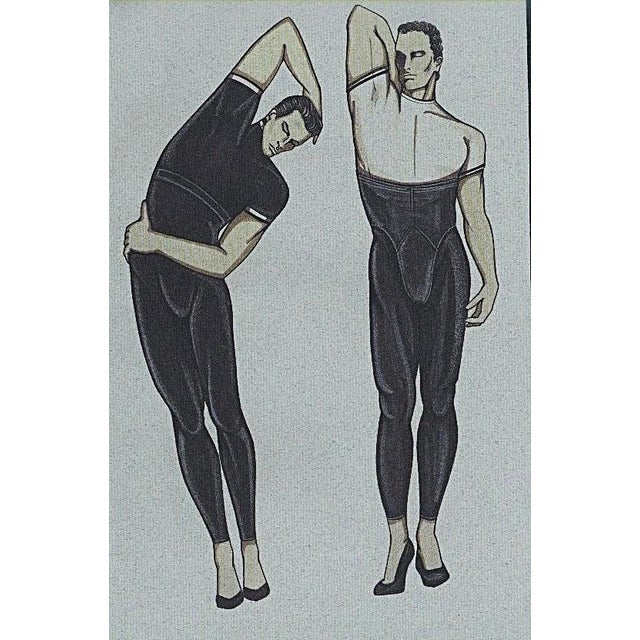 Contemporary C1990 Set of 2-Versace Theater Dance Costume Fashion Designs, Matted For Sale - Image 3 of 3