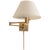 Visual Comfort Signature Classic Swing Arm Wall Lamp in Hand-Rubbed Antique Brass with Linen Shade For Sale