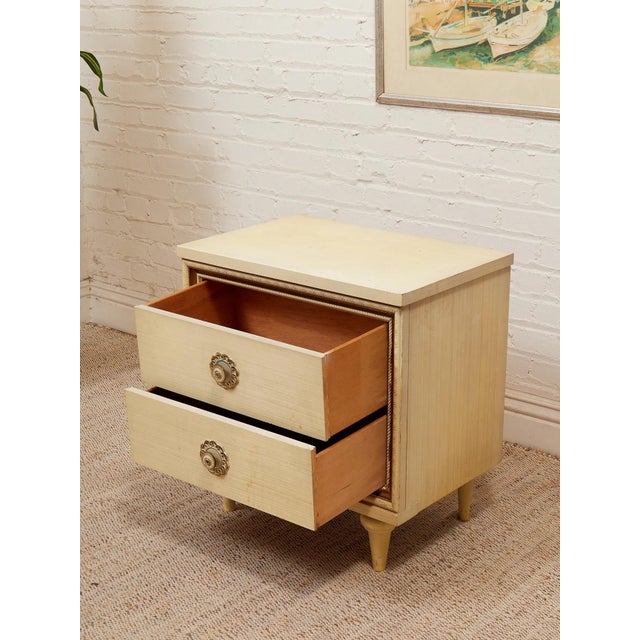 Mid-Century Modern Mid 20th Century Double Drawer Flower Drawer Pull Table For Sale - Image 3 of 12
