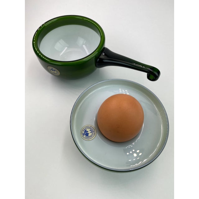 1960s Michael Bang Holmegaard Glasværk Palet Herring Bowl & Egg Cup Set- 2 Pieces For Sale - Image 5 of 10