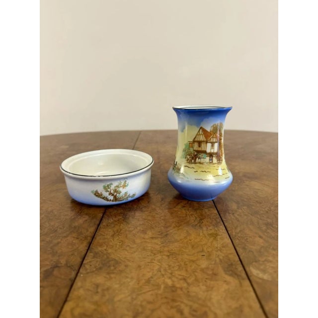 Blue Edwardian Bathroom Set, 1900s, Set of 6 For Sale - Image 8 of 10