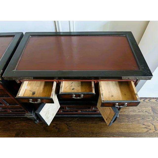 Pair Korean Lacquered Head side Chests Morijangs Joseon Dynasty For Sale - Image 10 of 12