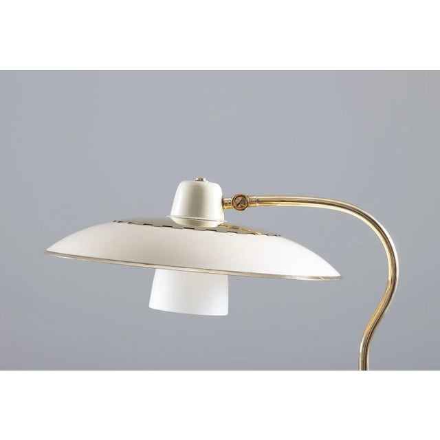 Metal Mid-Century Swedish Model 600 Table Lamp in Brass, Glass and Wood from Boréns For Sale - Image 7 of 12