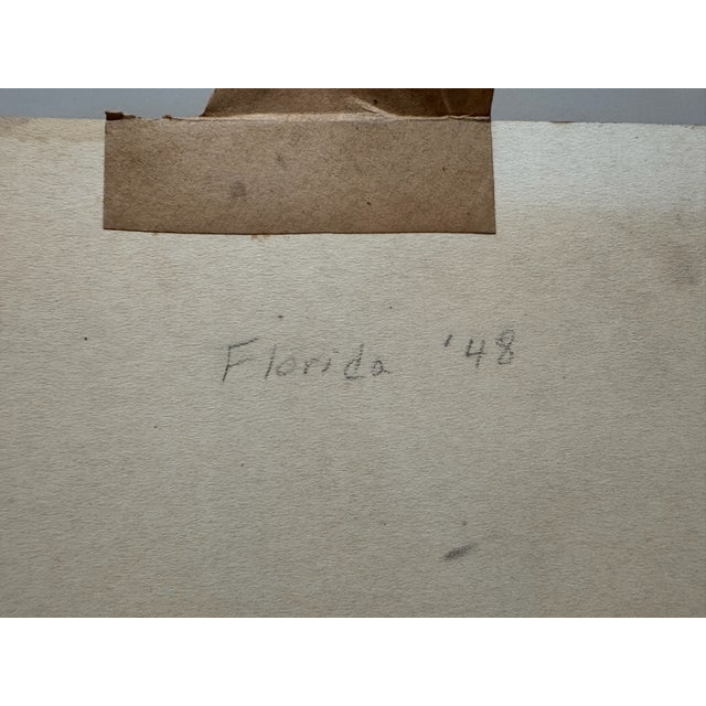 Brown Henry Emil Salloch Original Watercolor on Paper River of Grass, Florida. 1948 For Sale - Image 8 of 9