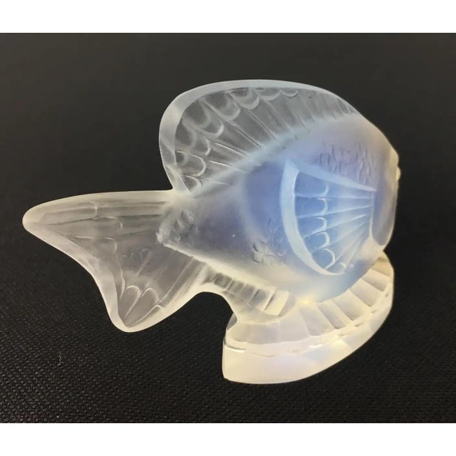 Blue Opalescent Artistic Glass Fish by Marius-Ernest Sabino, French Glass Figurine For Sale - Image 8 of 9