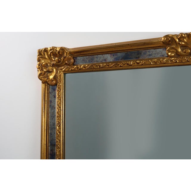 Glass 20th Century Baroque Revival Mirror in Gilded Resin from Deknudt, Belgium, 1950s For Sale - Image 7 of 13