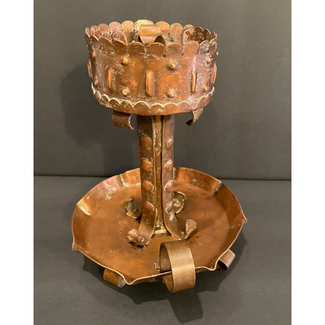 Late 19th Century Period Arts & Crafts Copper Chamberstick For Sale - Image 5 of 6