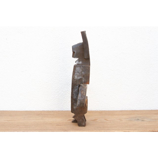 Brown Antique African Bamana Horned Headdress Lock For Sale - Image 8 of 9