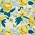 Sample - Schumacher X Paul Poiret Juin Fabric in Citron & Peacock For Sale