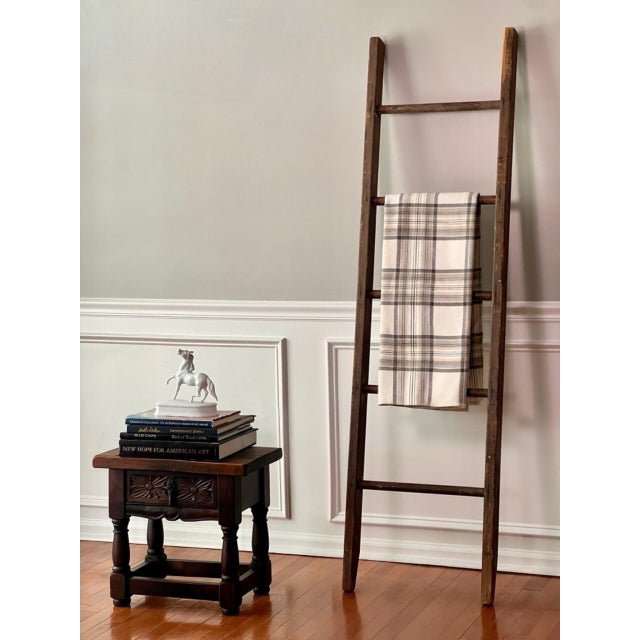 Antique American Rustic Farmstead Wooden Ladder For Sale - Image 15 of 15