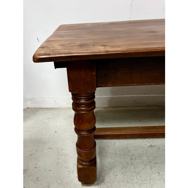 Large Antique Farmhouse Table in Beech, 1800s For Sale - Image 3 of 11